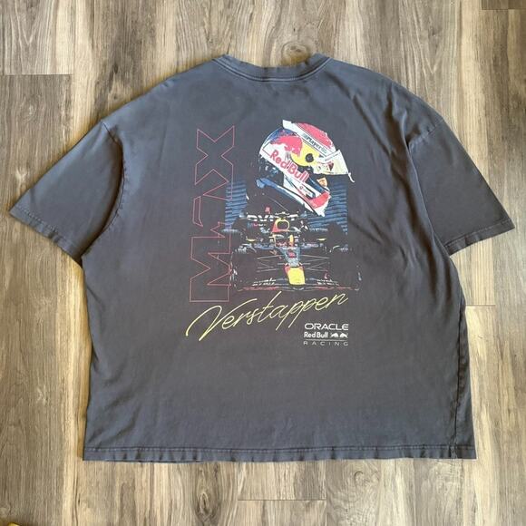 American Eagle Oracle Red Bull Racing T-Shirt Men's Size XL Gray Worn Stained - Picture 1 of 6